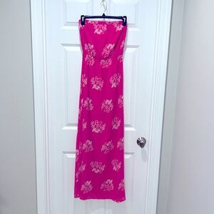 NWT Hollister HOT pink FUSCHIA maxi dress summer tropical size M vacation resort